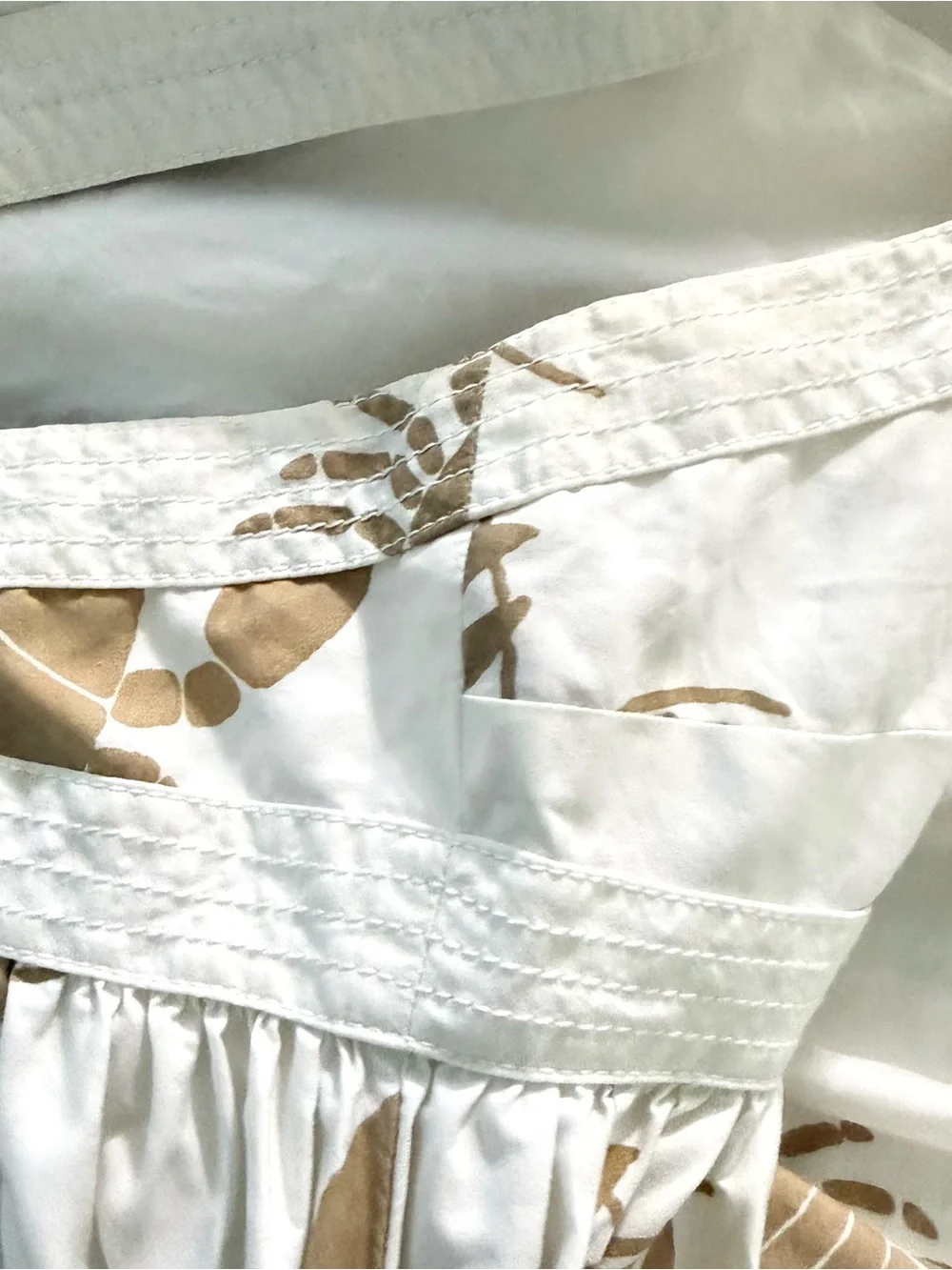 J. Crew White Midi dress with tan Lobster Print
